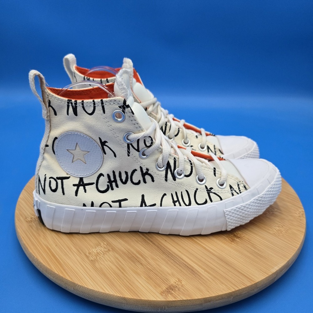 Converse Hi UNT1TL3D Not a Chuck Mens/Kids 6 Athletic White Shoes Sneakers